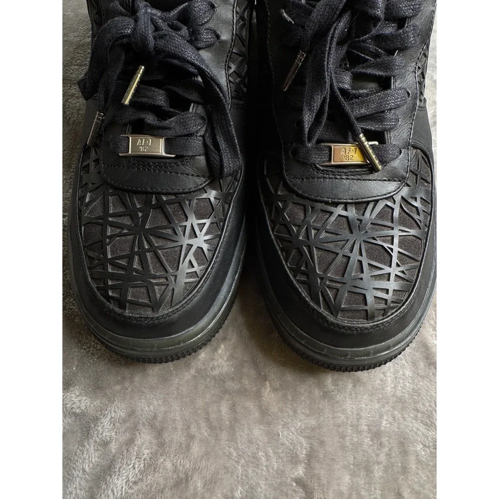 Nike Air Force 1 Supreme '08 Birds Nest Black Leather Men's Size 10 318772-002